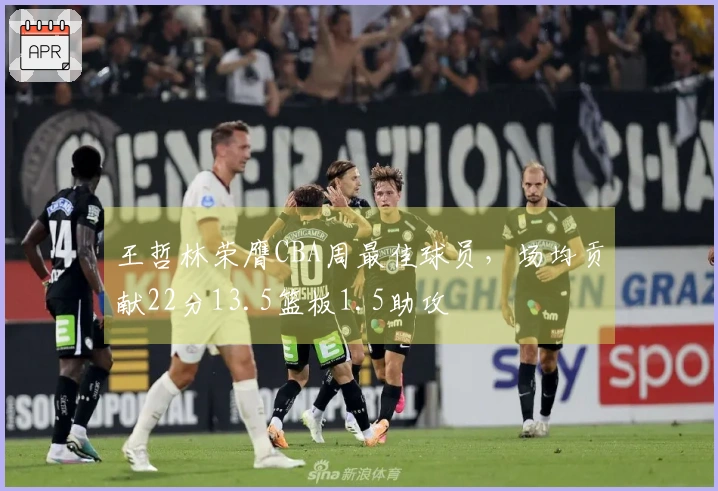 王哲林荣膺CBA周最佳球员，场均贡献22分13.5篮板1.5助攻